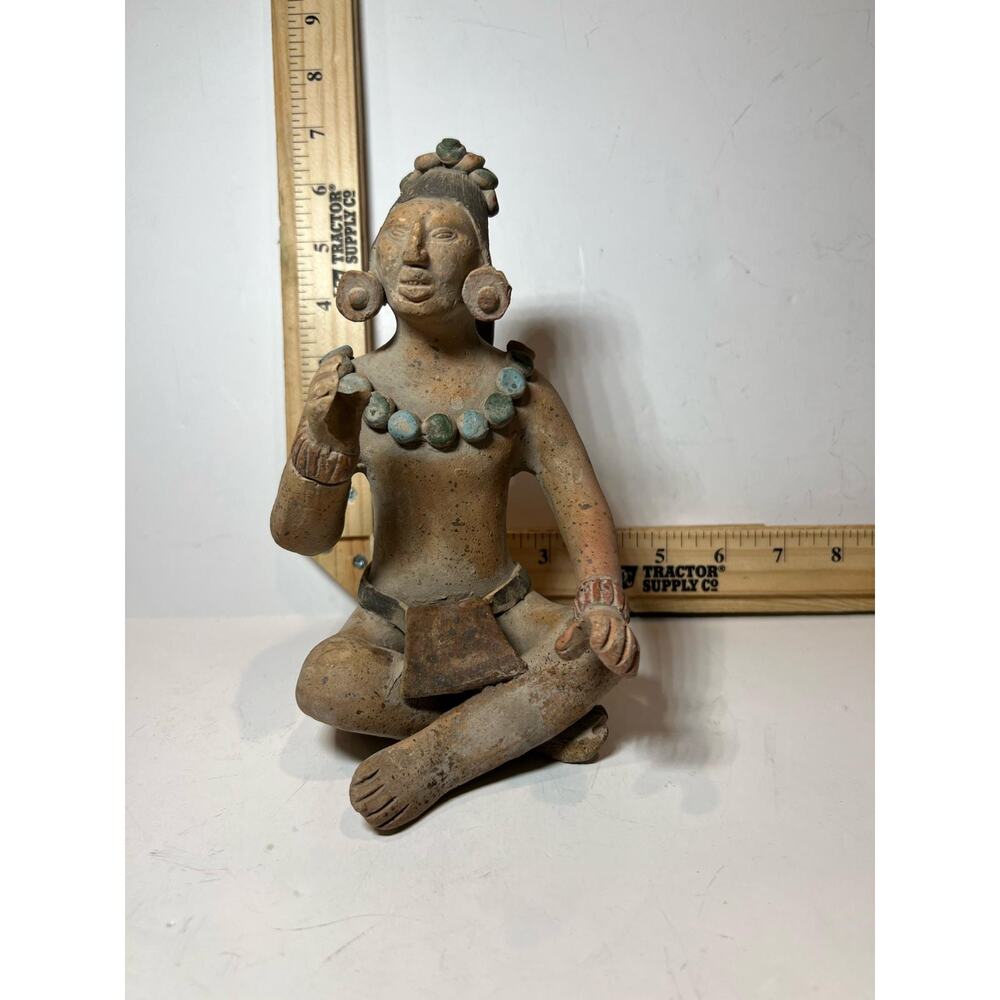Handmade Mesoamerican Terracotta Figurine Vintage Tribal Art Collectible Decor
